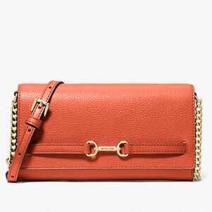 Michael Kors Tangerine Crossbody Bag with Gold Chain